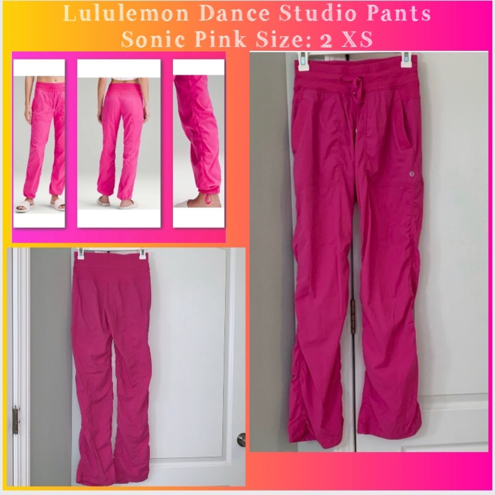 Lululemon Dance Studio Pants Joggers Wide Leg Sonic Pink Size 2 Inseam 30”